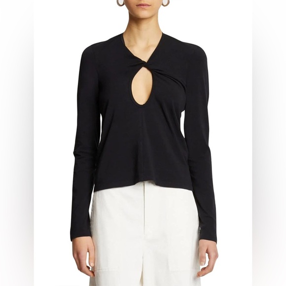 PROENZA SCHOULER WHITE LABEL LONG SLEEVE KEYHOLE TOP - Picture 2 of 5